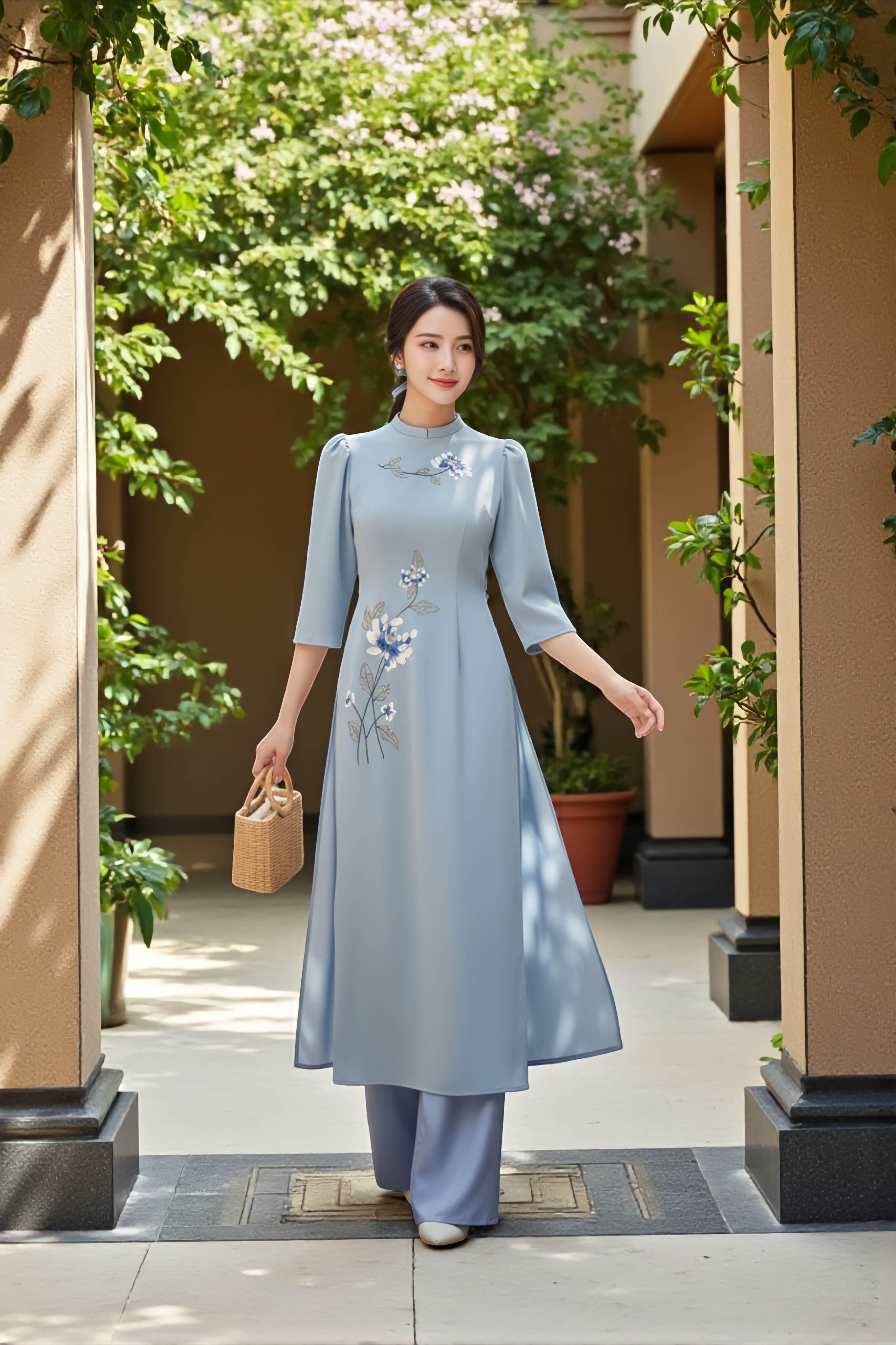 Áo dài Hoàng Diên thêu thủ công