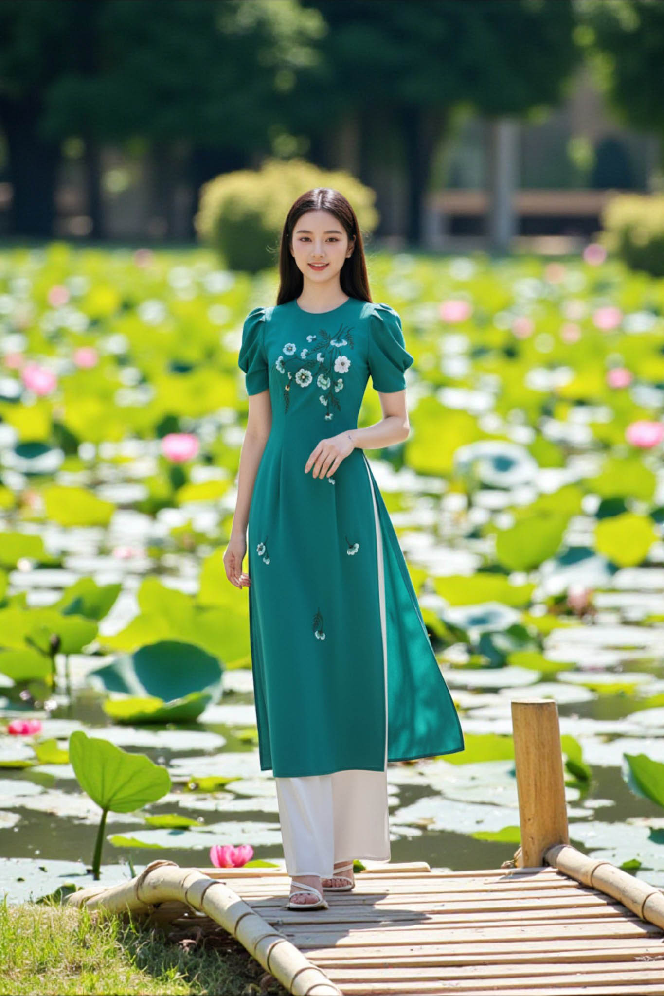 Áo dài Minh Yên thêu thủ công