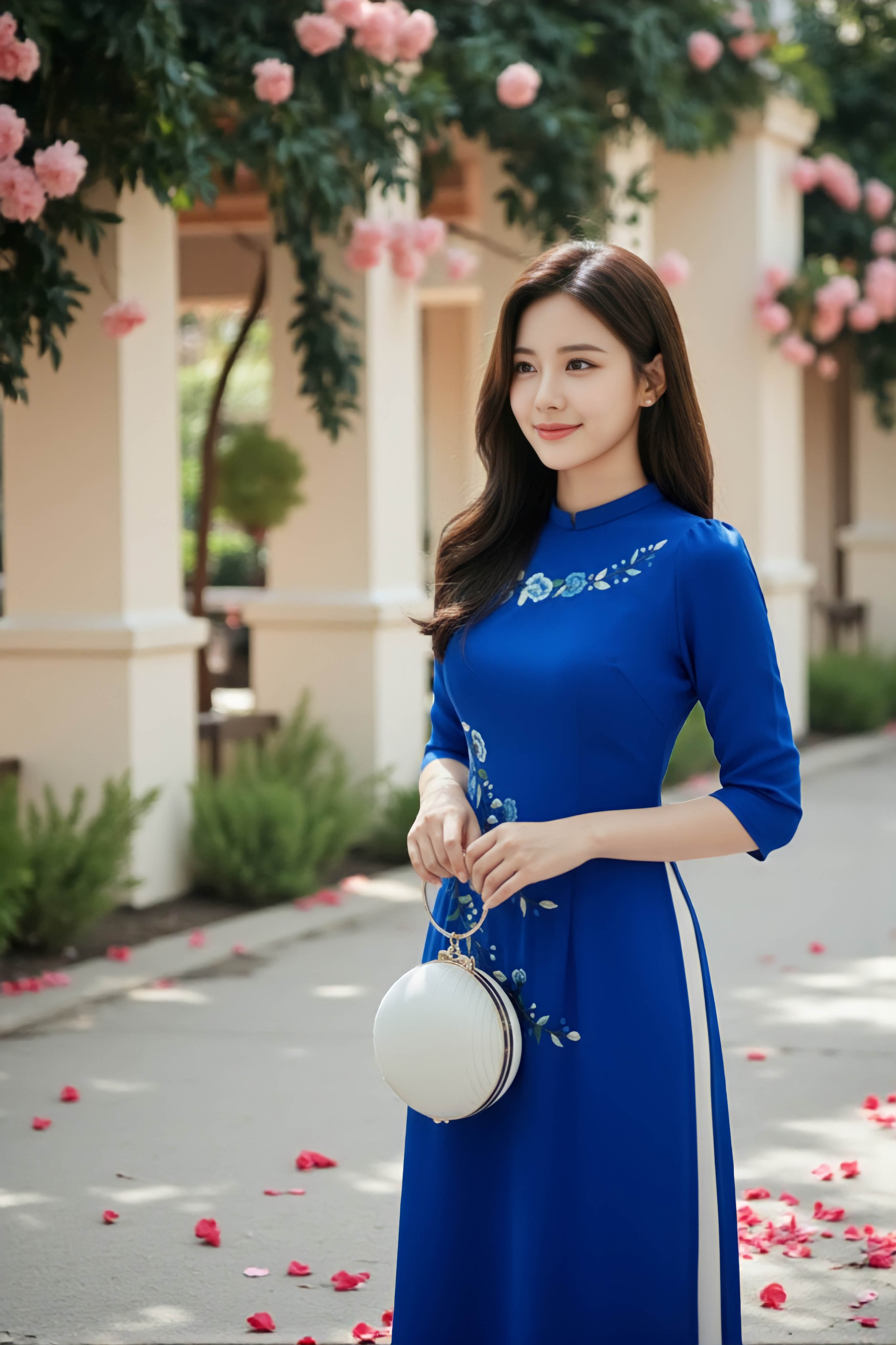 Áo dài Thanh Mai thêu thủ công