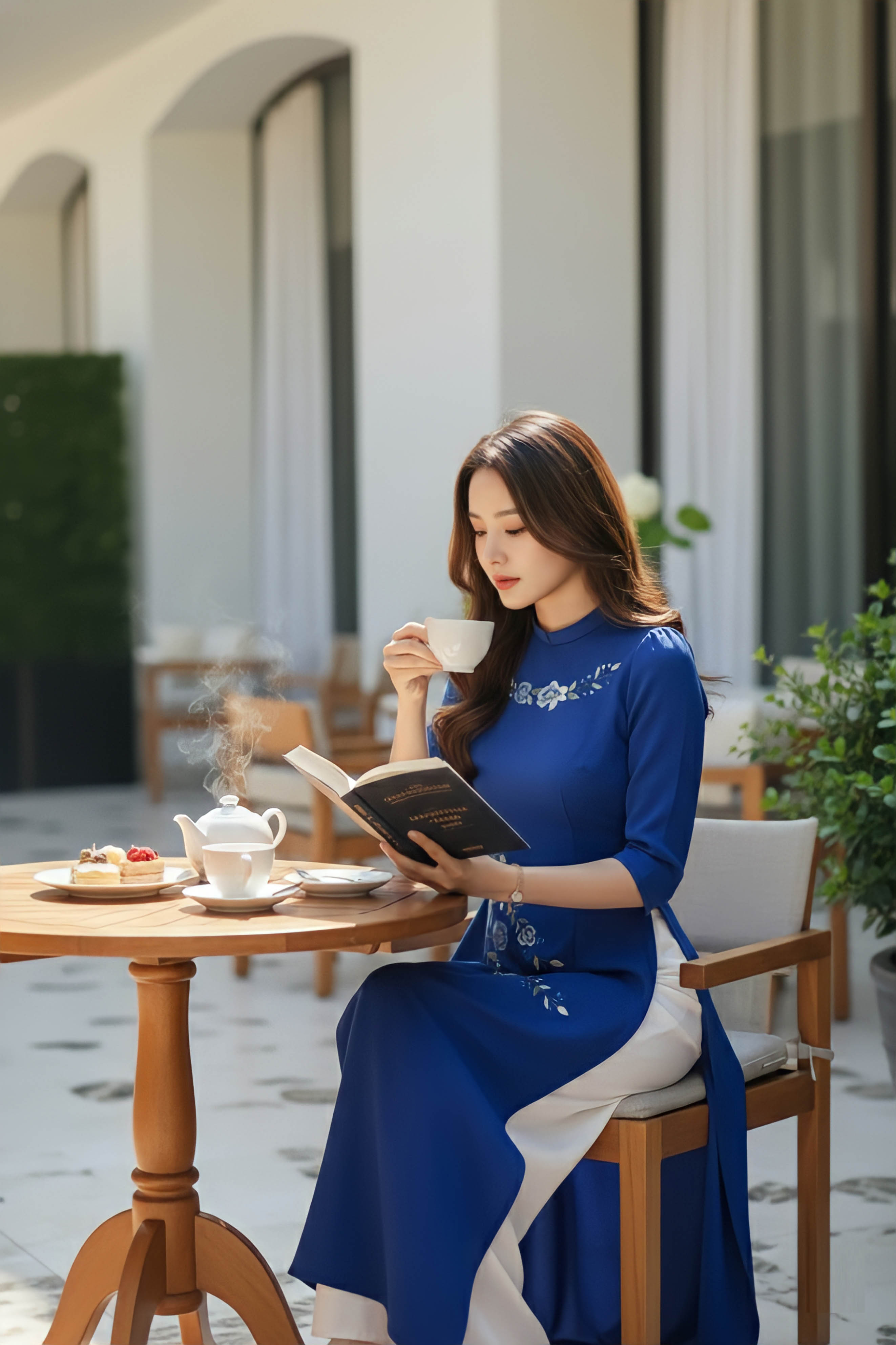 Áo dài Thanh Mai thêu thủ công