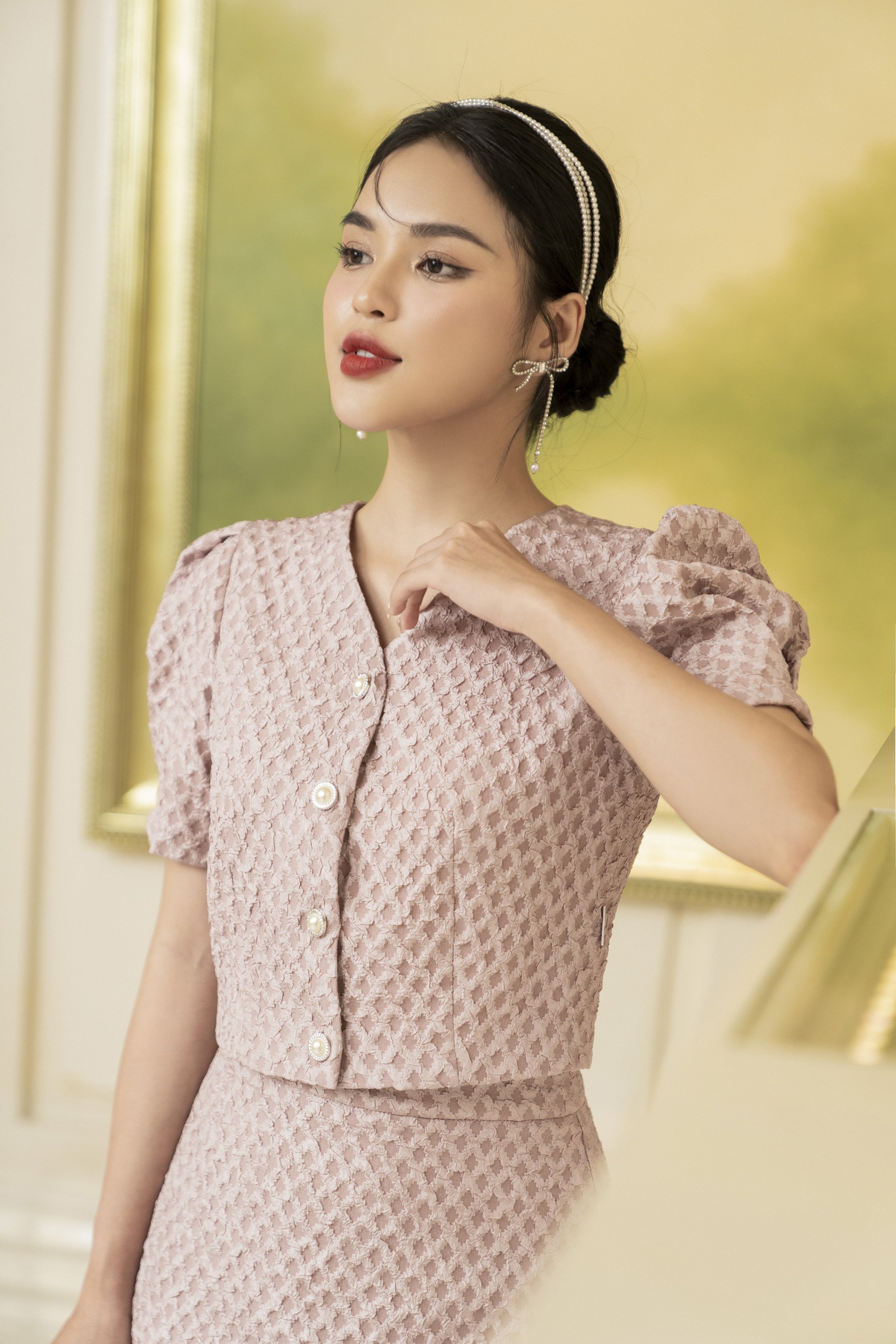 Đầm Nữ Dáng Suông NK Fashion Cổ Sơ Mi Kèm Đai Rời Túi Vuông, Chất Thô
