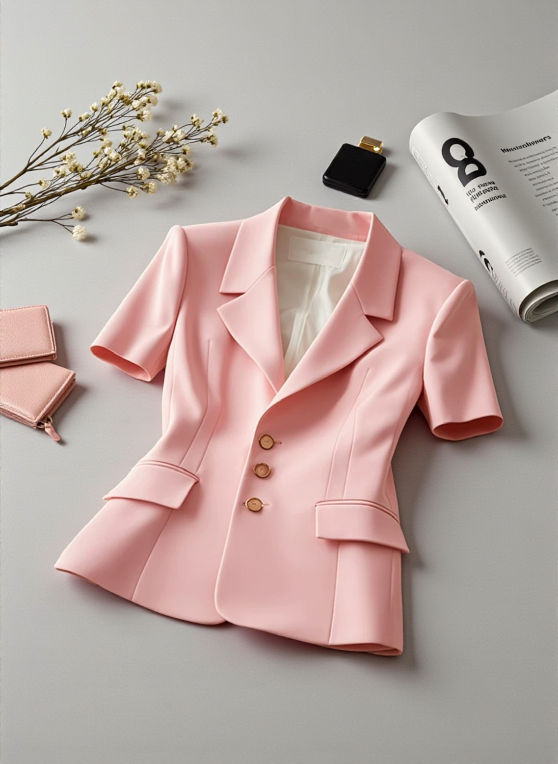 Áo vest cổ K tay cộc hai ly thân trước