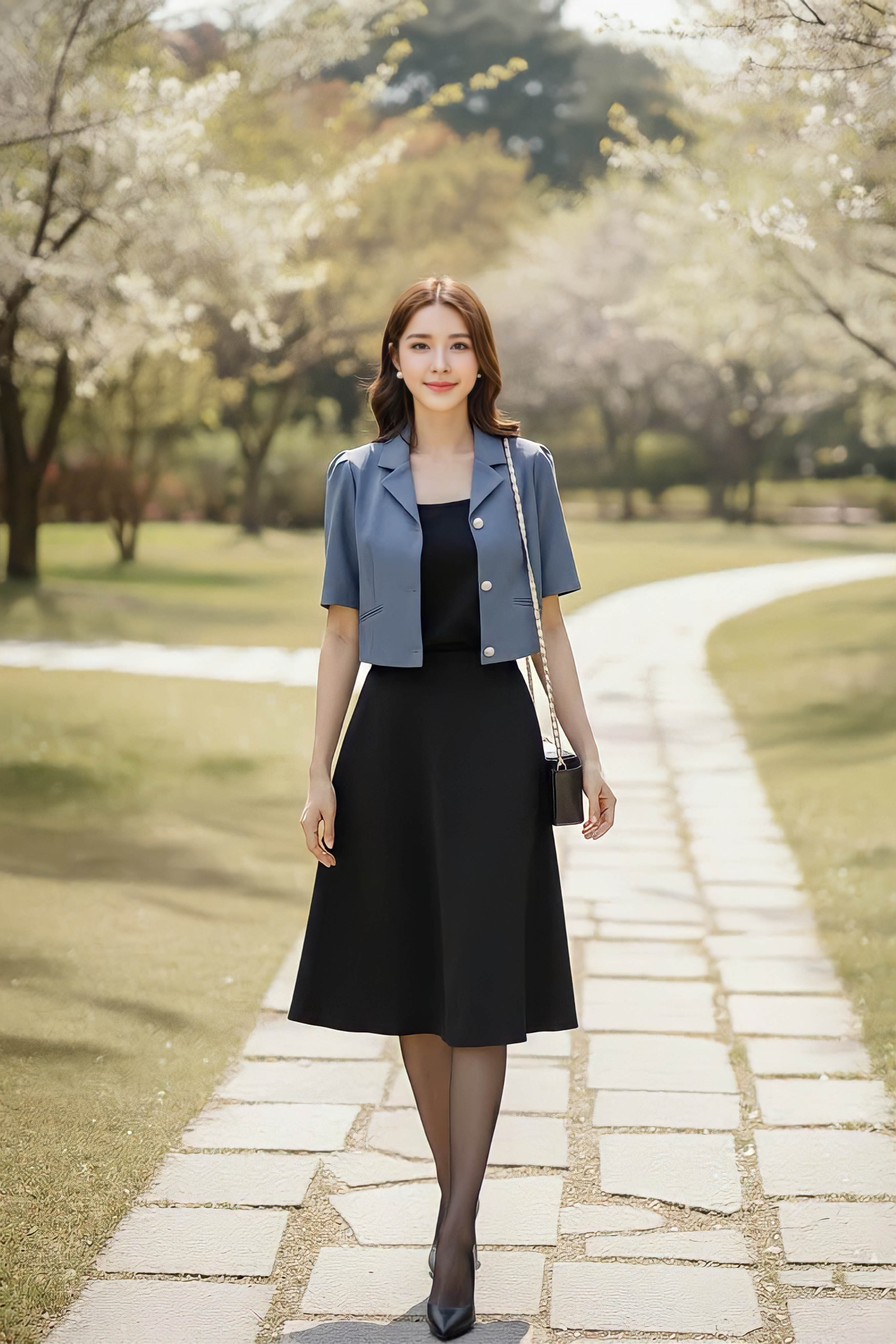 Áo croptop cổ hai ve dáng suông túi cơi chéo