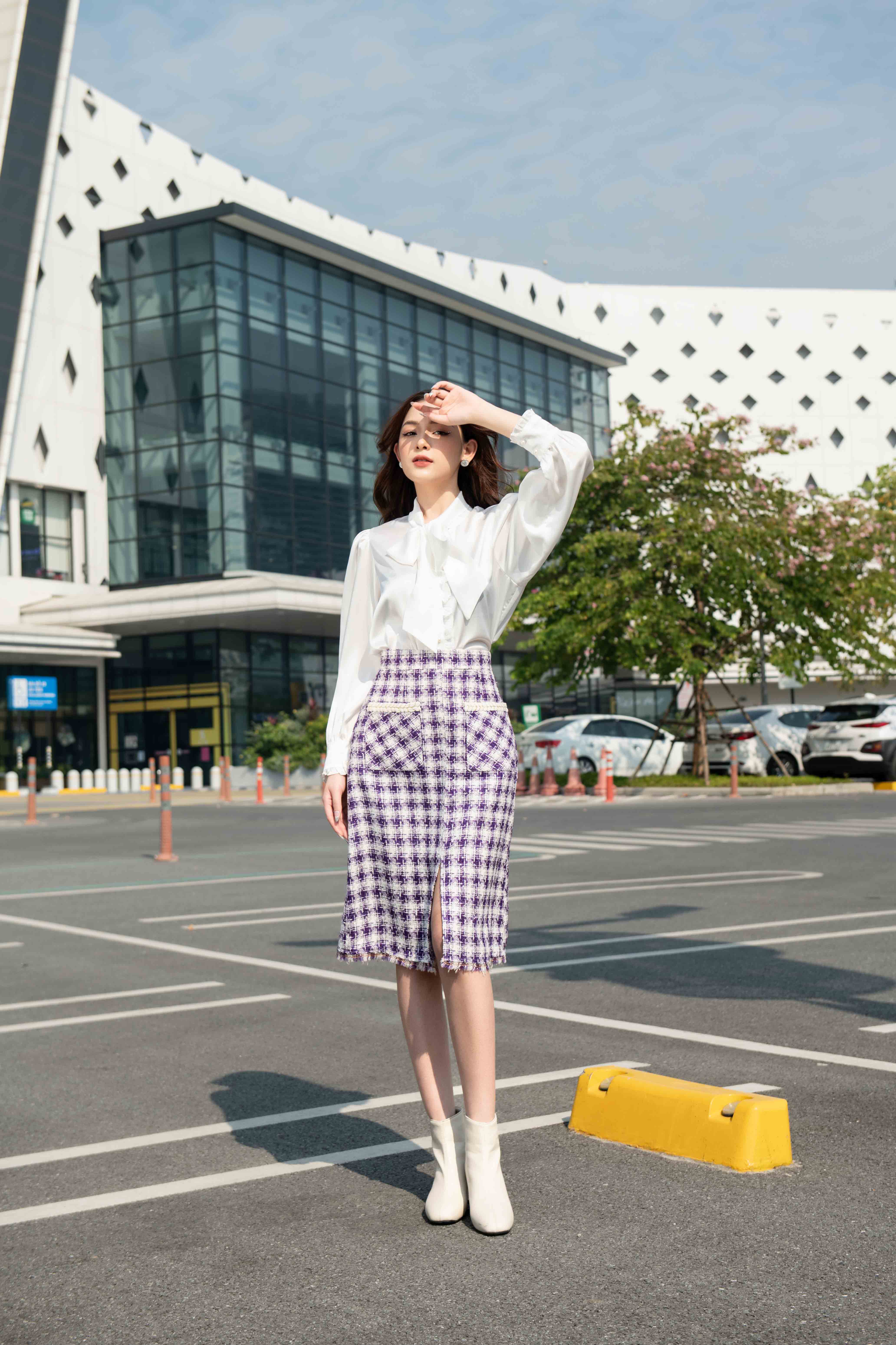 Mua Chân váy chữ A dáng dài midi lưng cao xẻ tà kaki công sở Hàn Quốc  Sollle | Tiki