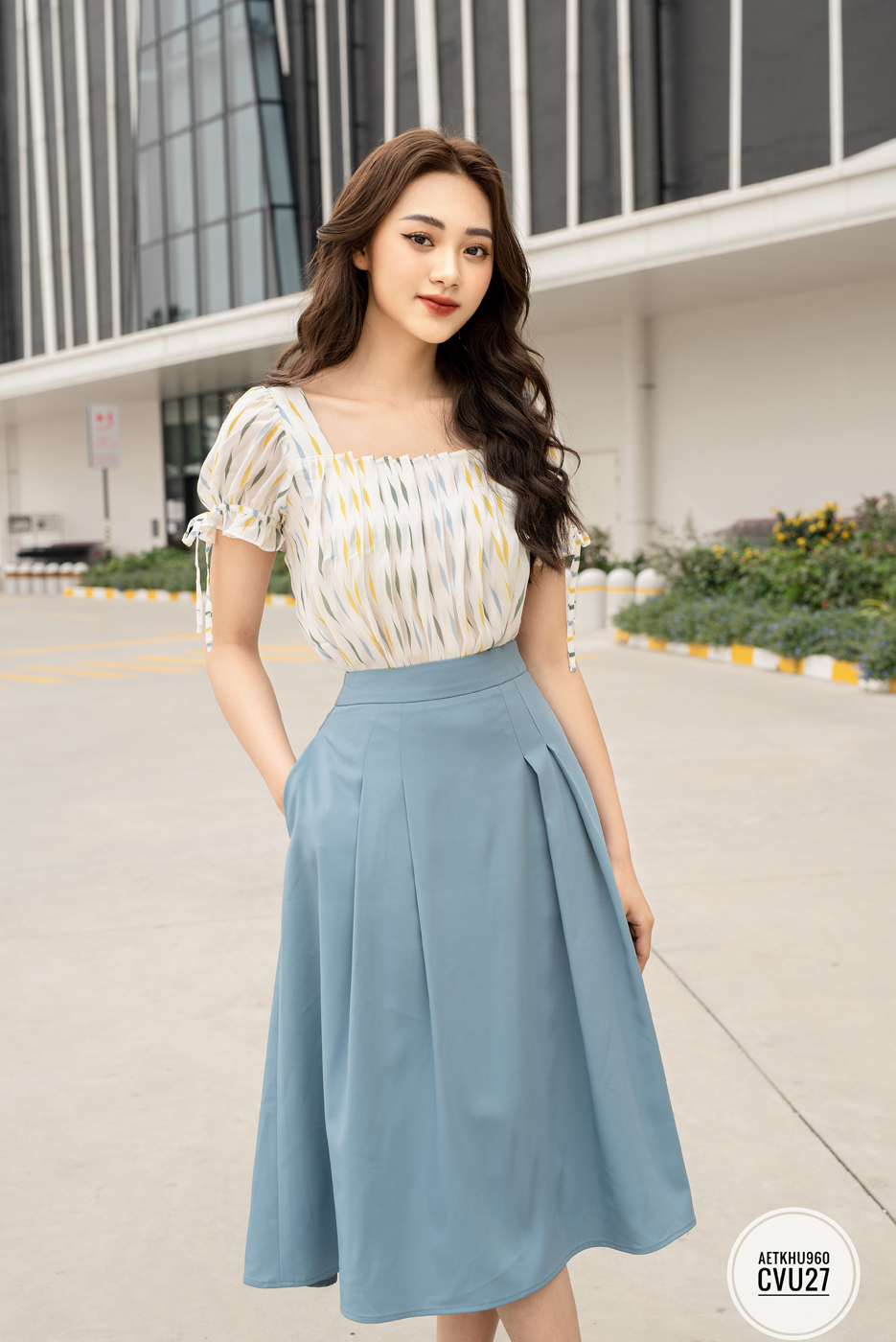 Outlet | Chân váy xòe dáng dài họa tiết | My Way Fashion || Thời trang  thiết kế cao cấp