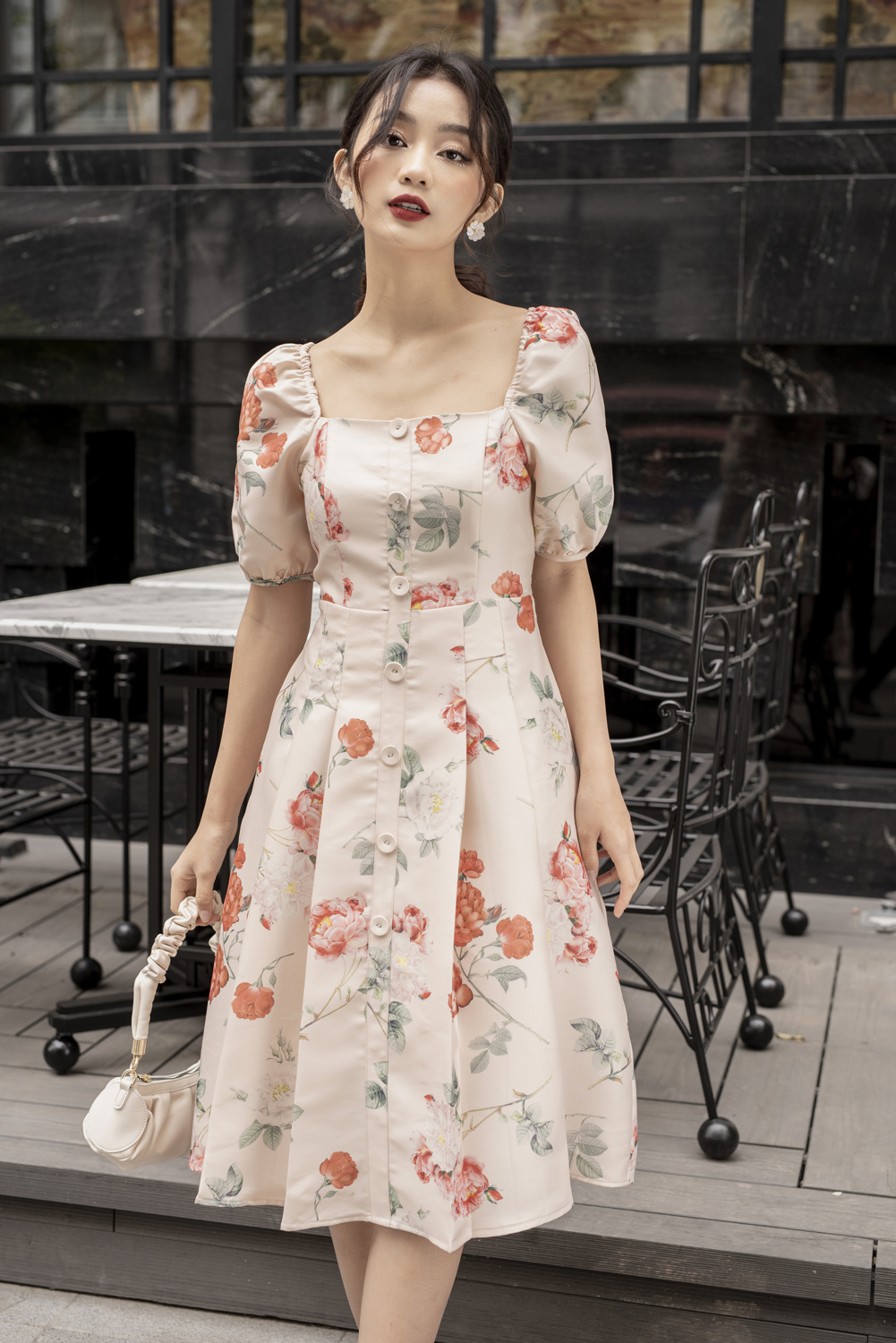 Váy trắng cổ vuông tay bồng ( dáng ngắn và dài) - Đầm, váy nữ |  ThờiTrangNữ.vn