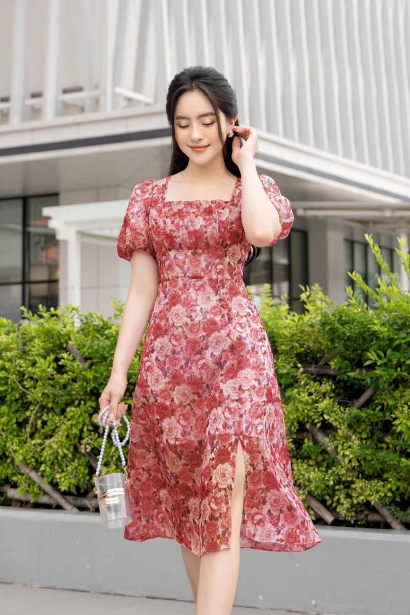 Đầm Babydoll Nữ Cổ Vuông Voan Kính 2 Màu - Váy Nữ Dáng Xòe Cộc Tay 2 Lớp  Q0108 | Shopee Việt Nam