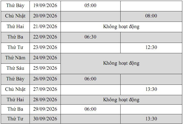 Lịch tàu cao tốc đi Côn Đảo