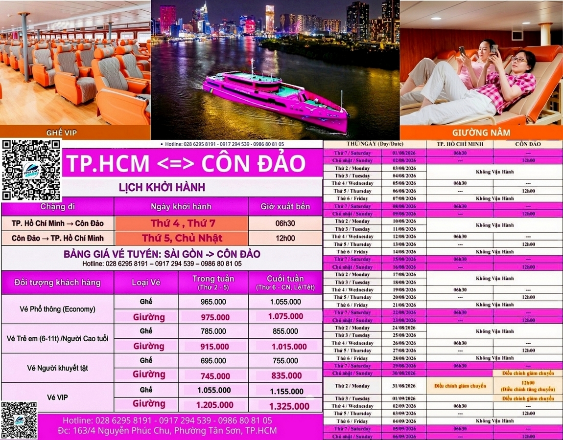 Lịch tàu Sài Gòn đi côn Đảo - tàu Phú Quý Express