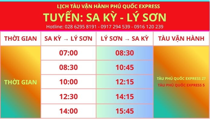 Lịch tàu đảo Lý Sơn