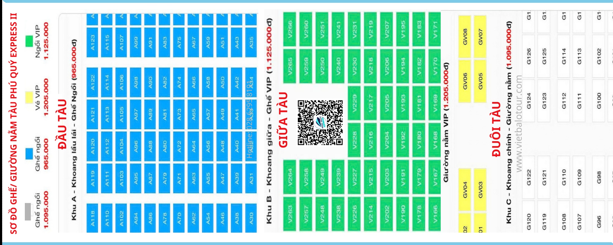 Sơ đồ tàu Phú Quý Express Sài Gòn đi Côn Đảo
