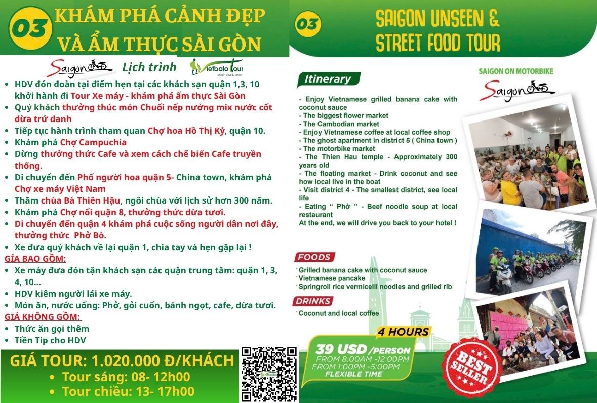Tour xe máy khám phá Sài Gòn, foodtour Sai Gon