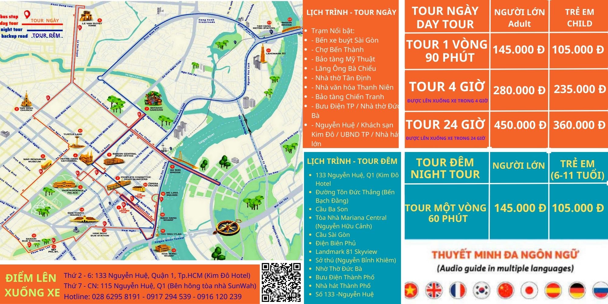 Xe buýt 2 tầng Giá vé được lên xuống xe