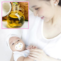 Sau sinh, da bụng căng phẳng nhờ dầu dừa