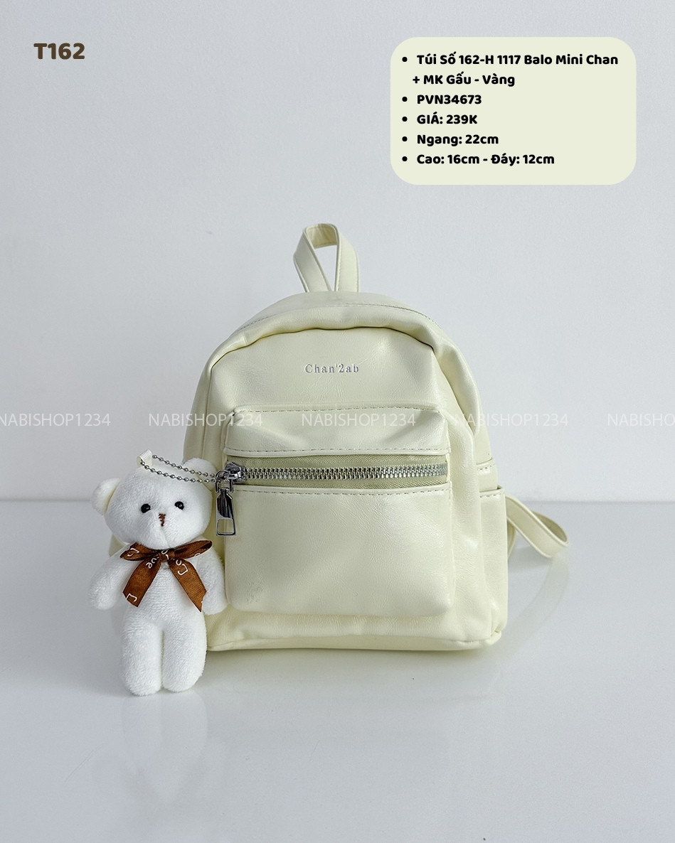 Túi Số 162-H 1117 Balo Mini Chan + MK Gấu