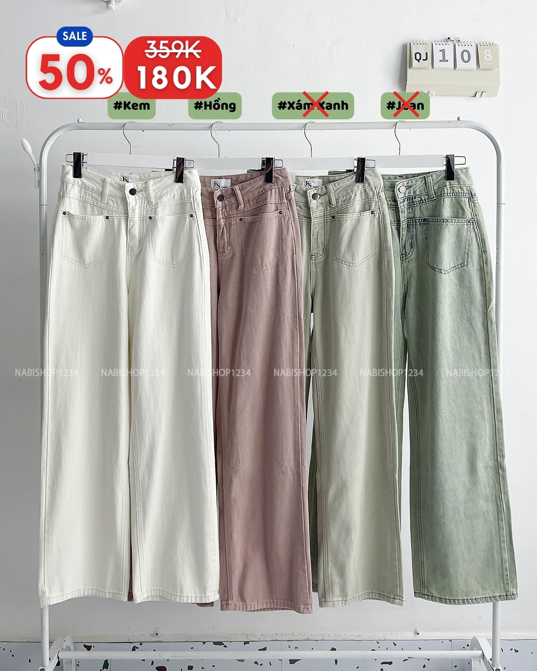 (S50%) Quần Jean Số 108-A 7051 OR 2 Túi Ngang