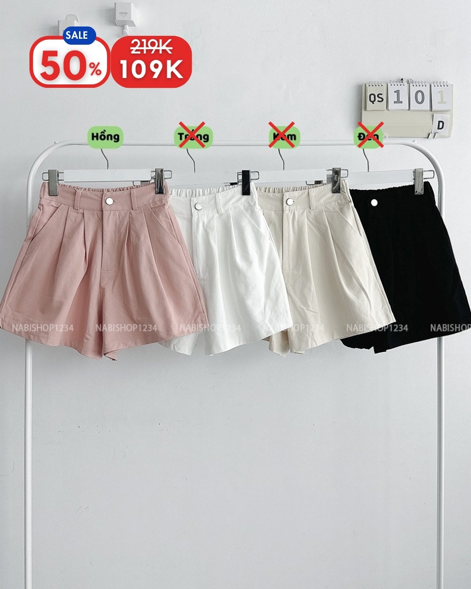 (S50%) Quần Short Số 101-D 6030 Khuy Bạc Chun Sau
