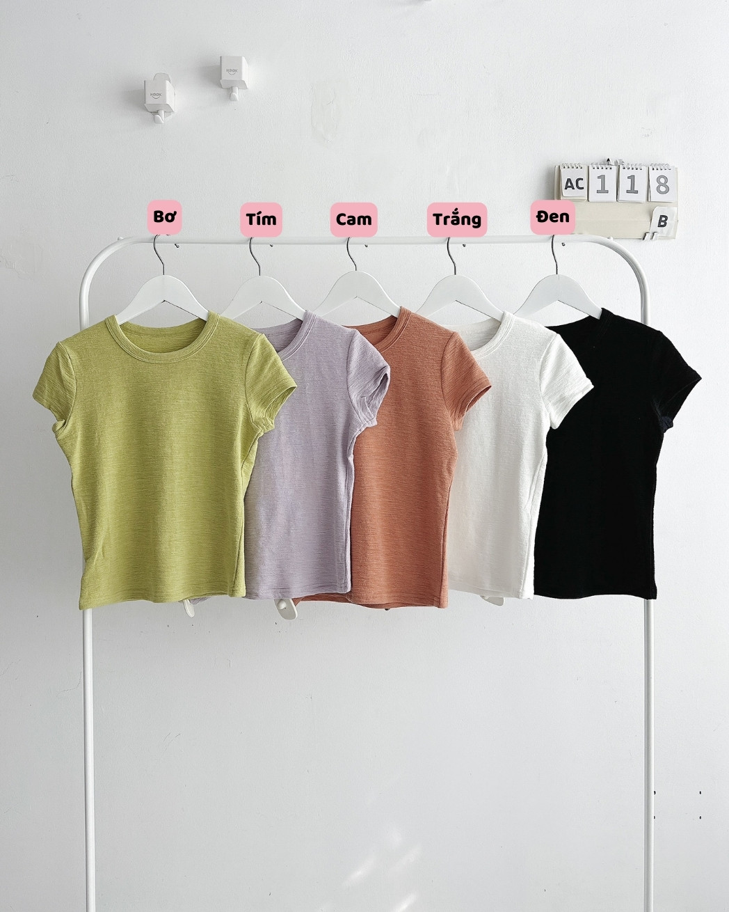 (SC99K) Áo Croptop Số 118-B 8682 Trơn Tay Hến