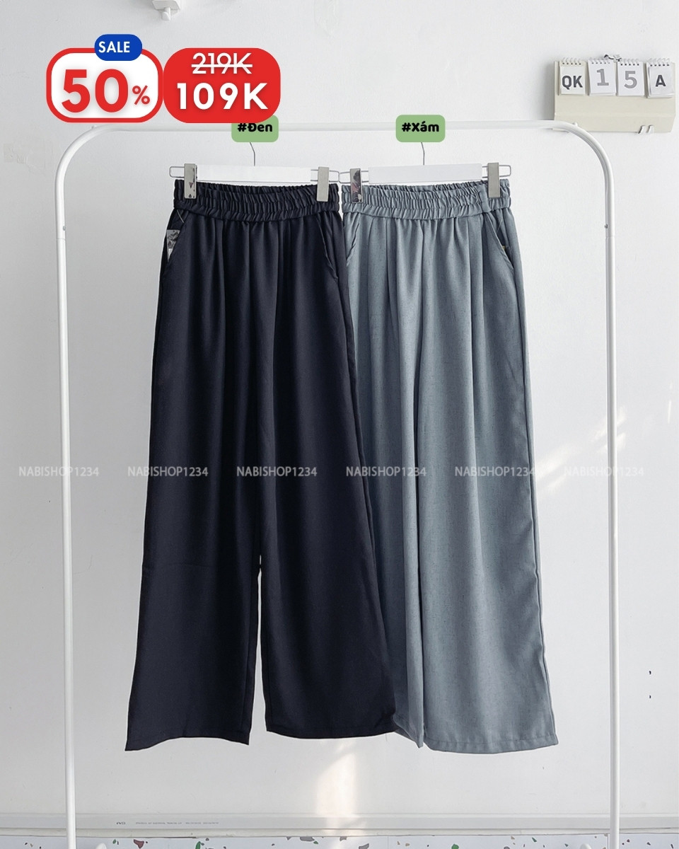 (S50%) Quần Khác Số 15-A 4738 Lưng Thun Trơn