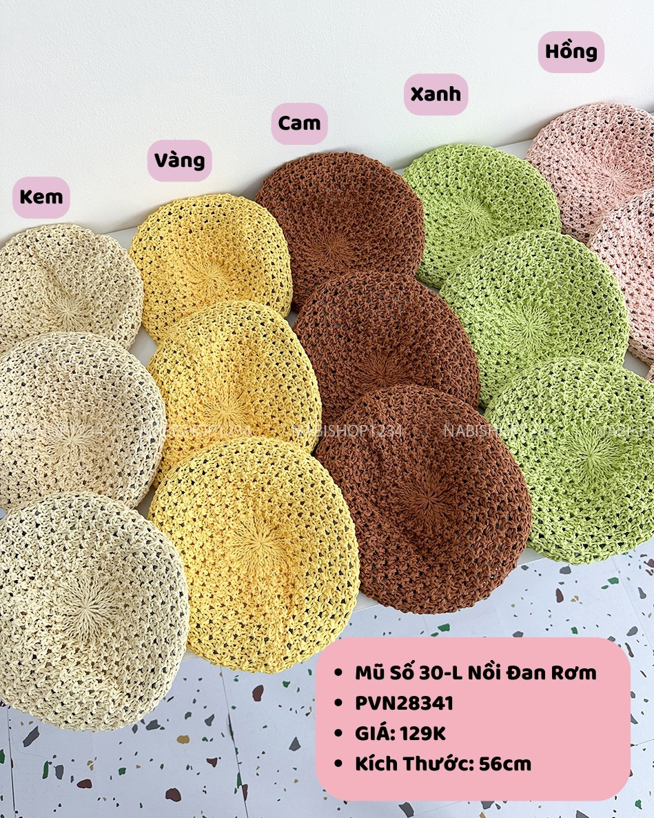 (S30%) Mũ Số 30-L Nồi Đan Rơm
