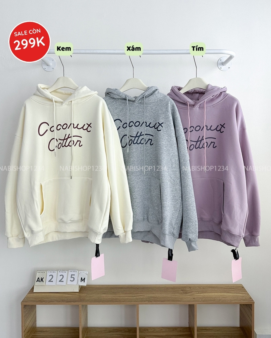 (S30K) Áo Khoác Số 225-M Hoodie Coconut