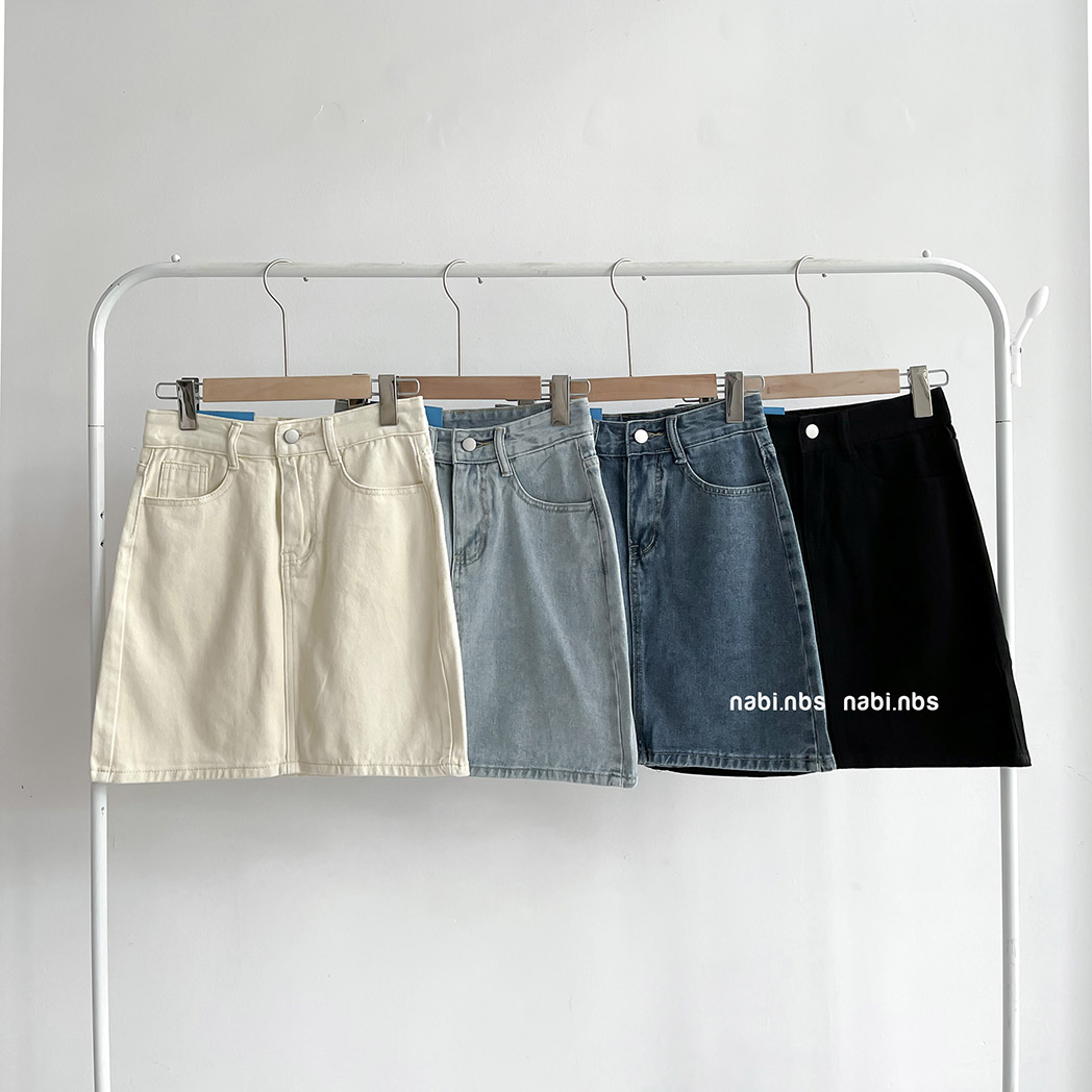 Chân Váy Jean ZR Xẻ Trước Dư Xịn