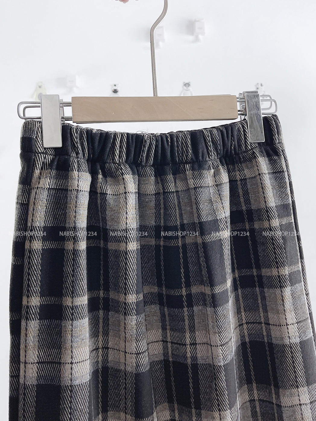 (S50%) Chân Váy Số 55-A 7075 Dài Caro Dạ 62-64/81