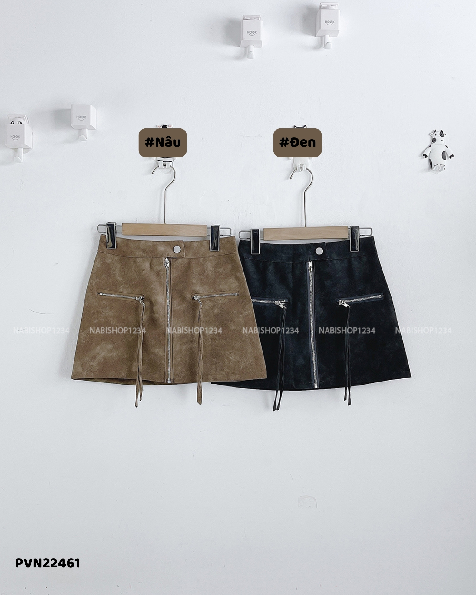 (S50%) Chân Váy Số 64-A 6650 Da 2 Túi Dây Kéo