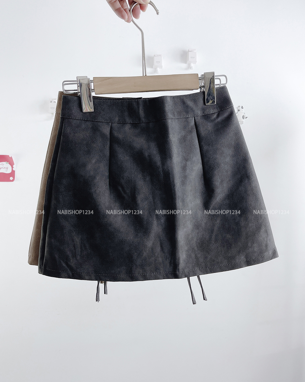 (S50%) Chân Váy Số 64-A 6650 Da 2 Túi Dây Kéo