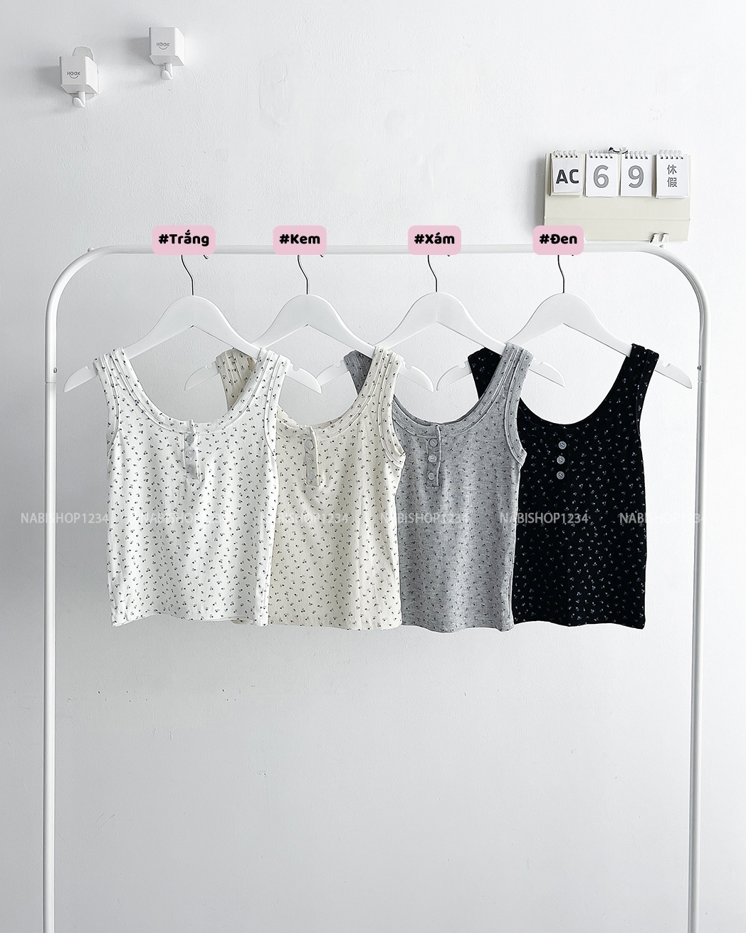 (SC99K) Áo Croptop Số 69-M 5527 3 Lỗ Hoạ Tiết Hoa 60/40