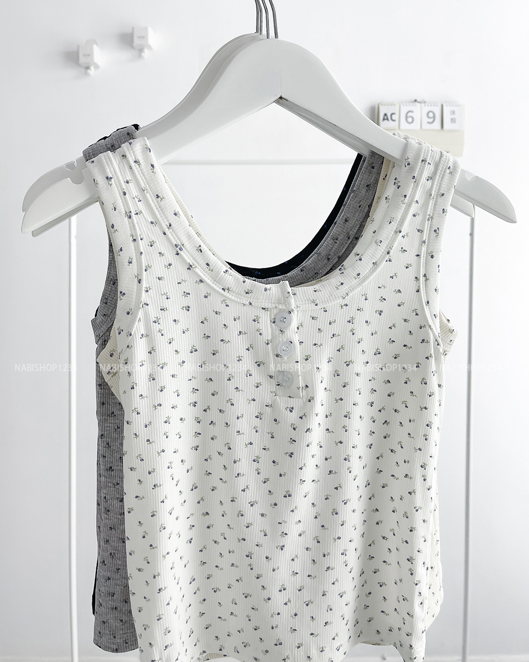 (SC99K) Áo Croptop Số 69-M 5527 3 Lỗ Hoạ Tiết Hoa 60/40