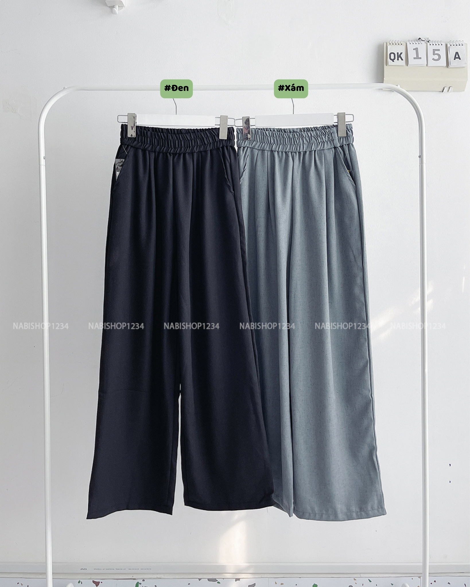(S20%) Quần Khác Số 15-A 4738 Lưng Thun Trơn