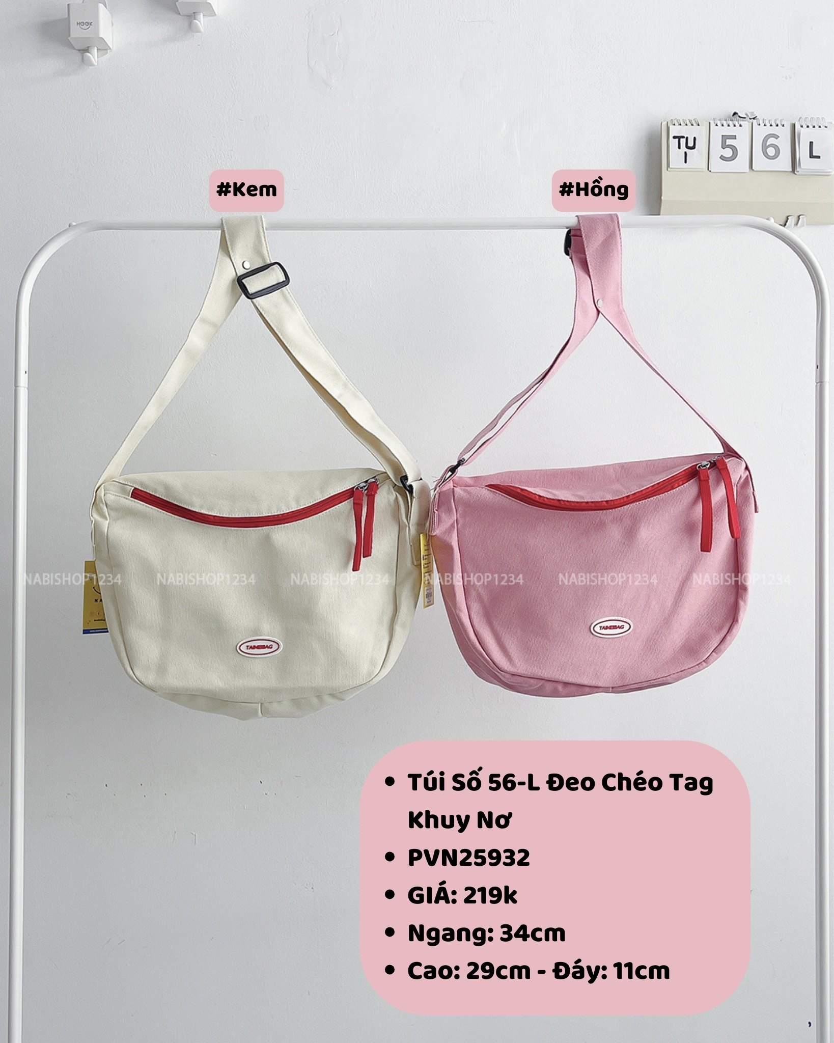 (S20%) Túi Số 56-L Đeo Chéo Tag Taimei