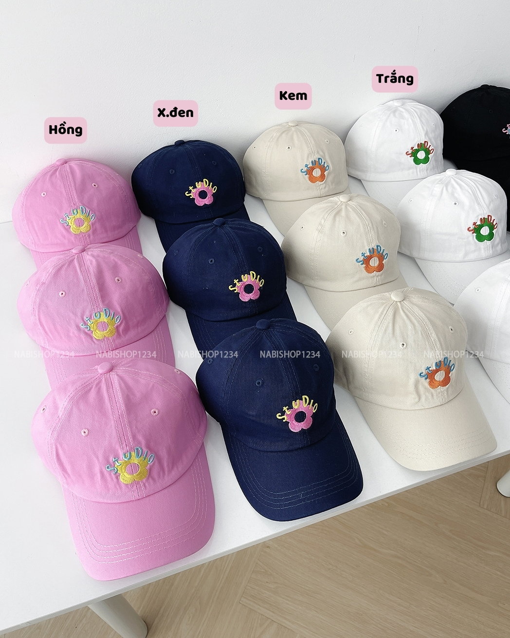 Mũ Số 4-L Lưỡi Trai Kaki Thêu Studio