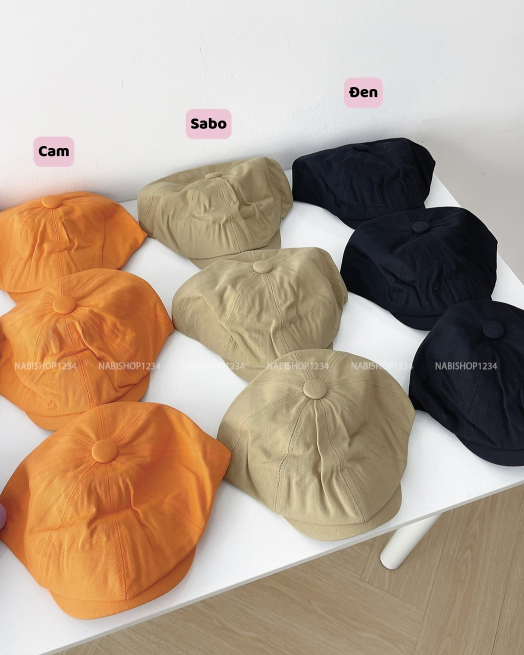 (S19K) Mũ Số 15-L Beret Kaki Trơn