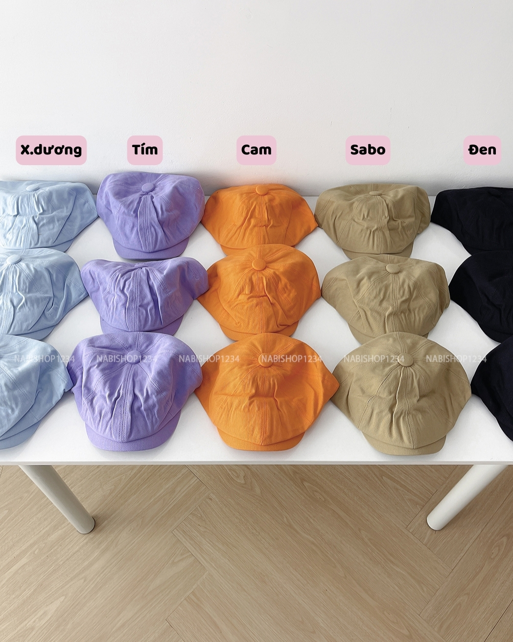 (S19K) Mũ Số 15-L Beret Kaki Trơn