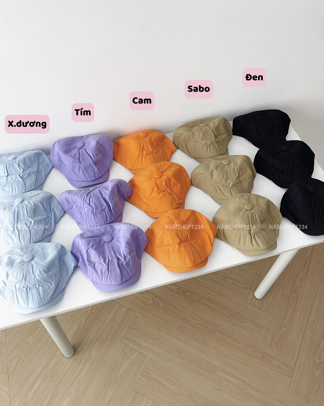 (S19K) Mũ Số 15-L Beret Kaki Trơn