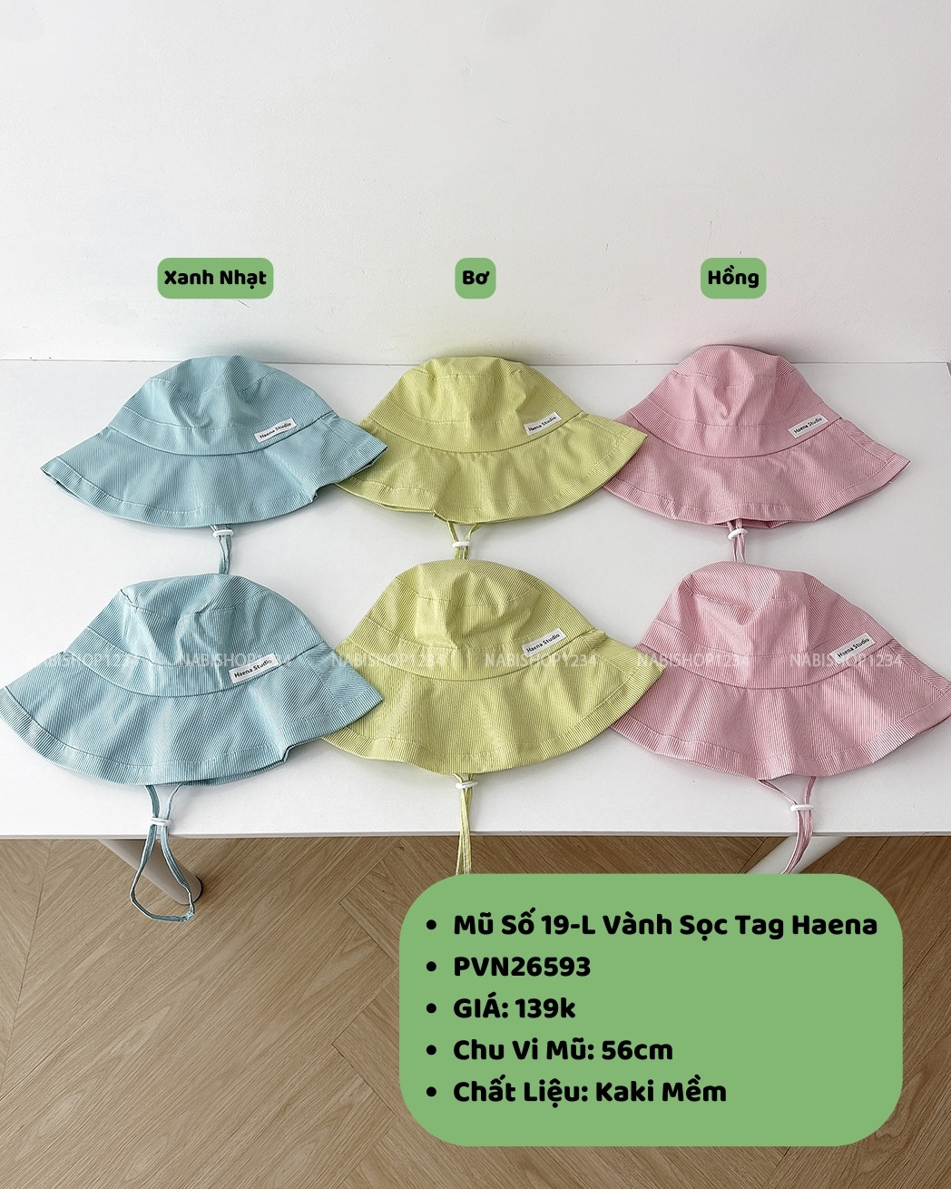 Mũ Số 19-L Vành Sọc Tag Haena