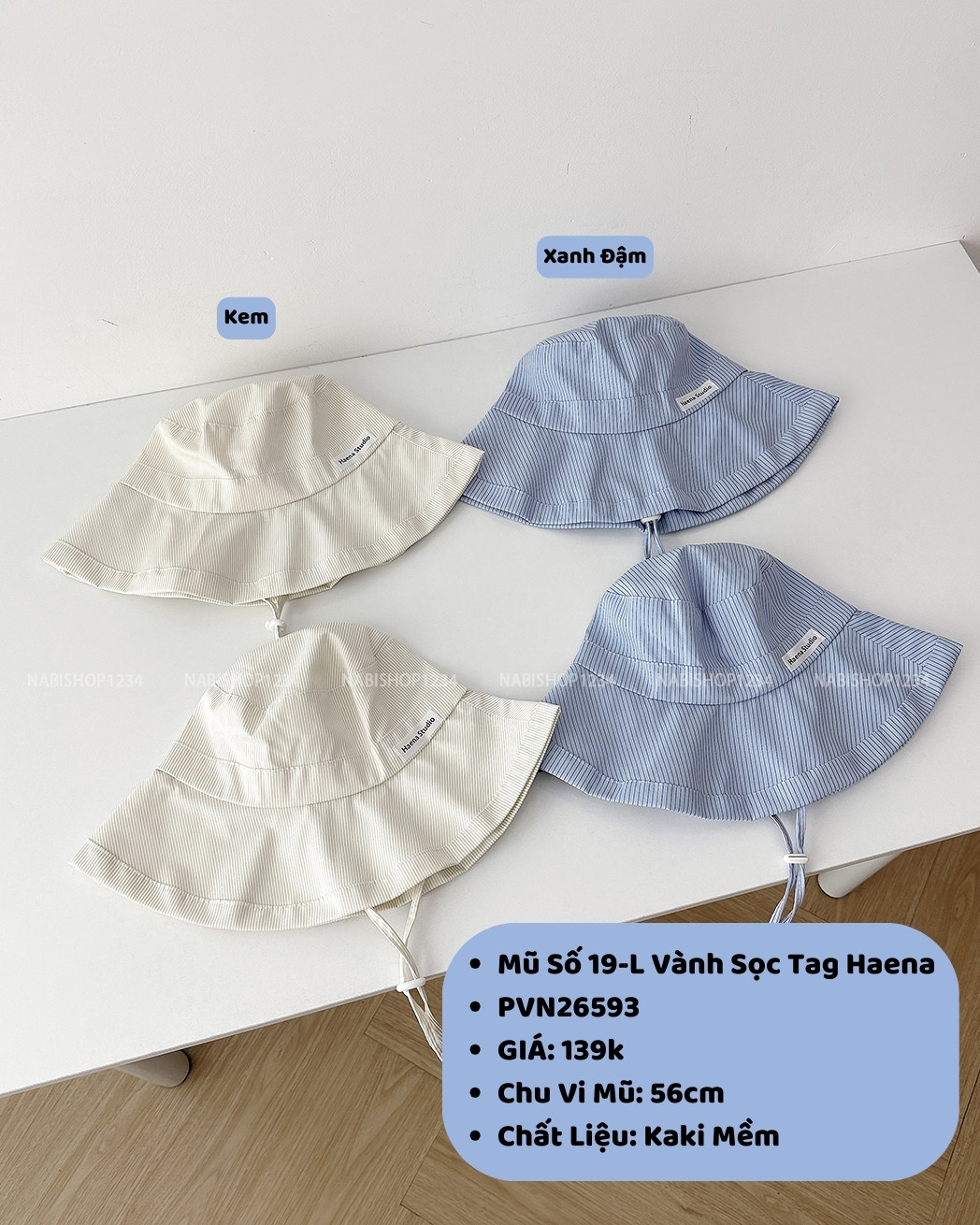 Mũ Số 19-L Vành Sọc Tag Haena