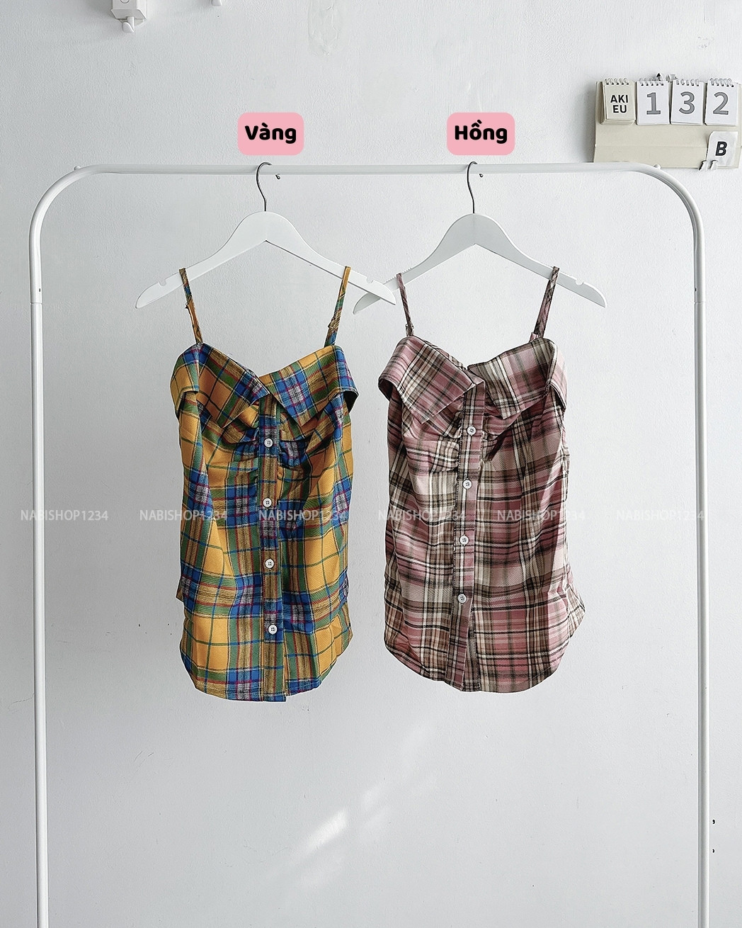 (S50%) Áo Kiểu Số 132-B 767 2 Dây Kẻ