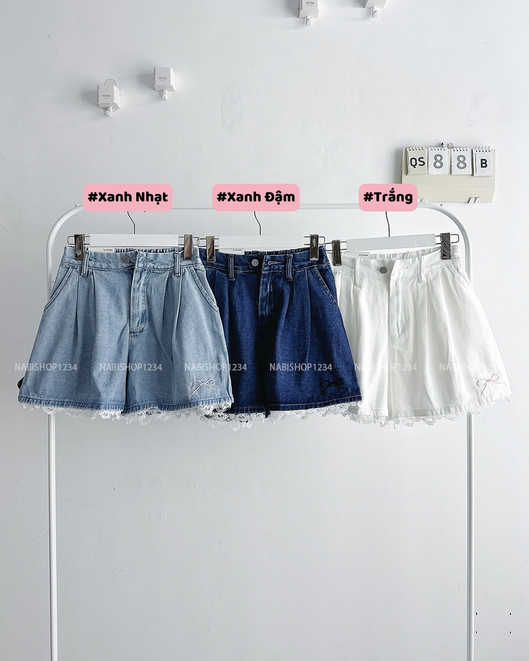 Quần Short Số 88-B 3918 Chun Sau Ren Nơ