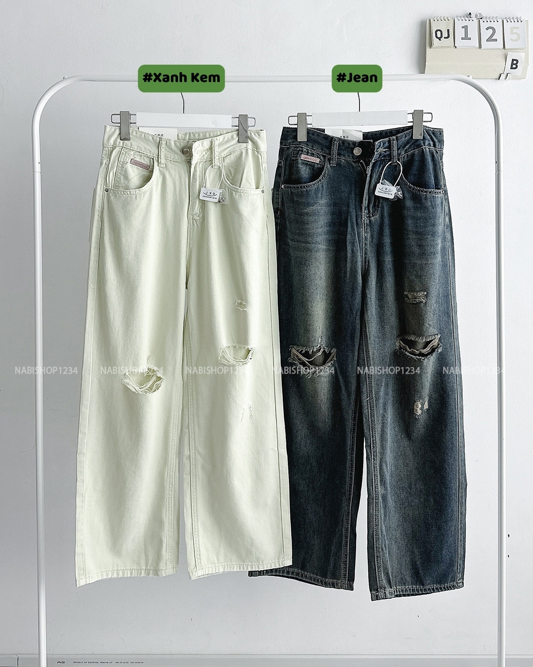 (S20%) Quần Jean Số 125-B 1306 OR Rách 2 Gối