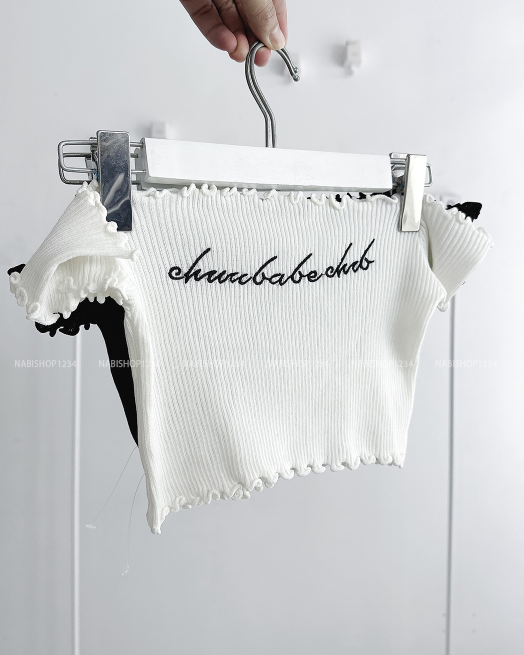 (S20%) Áo Croptop Số 130-C Trễ Vai Lai Bèo