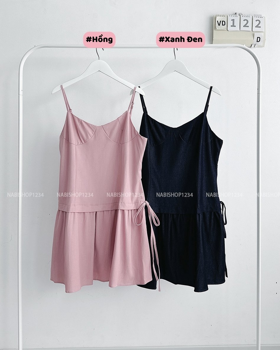 (S20%) Váy Số 122-D 2 Dây Đuôi Cá Nơ Eo