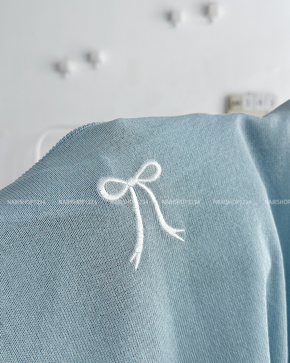 (S20%) Áo Khoác Số 143-U Cardigan Len Thêu Nơ Sau