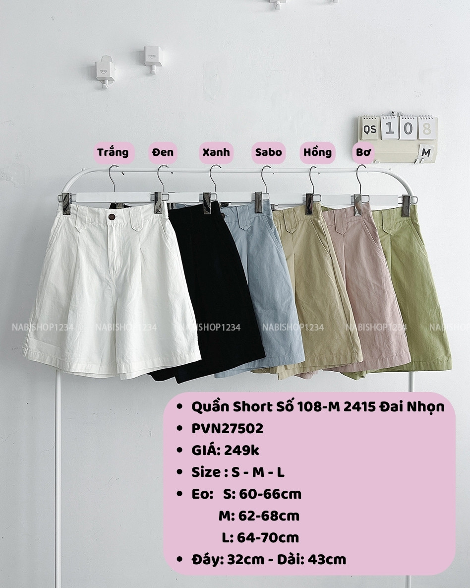 Quần Short Số 108-M 2415 Đai Nhọn