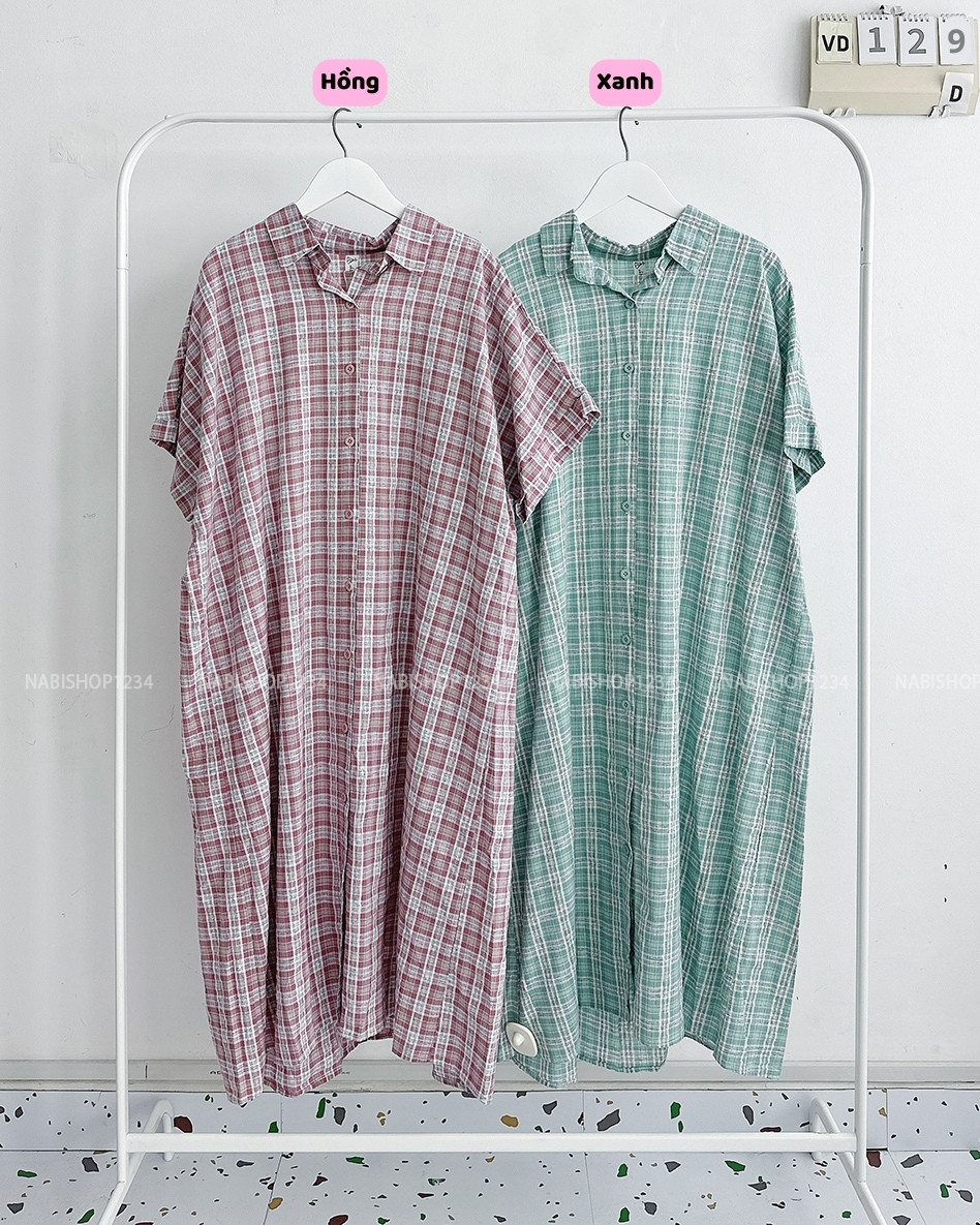 Váy Số 129-D Sơ Mi Caro Oversize