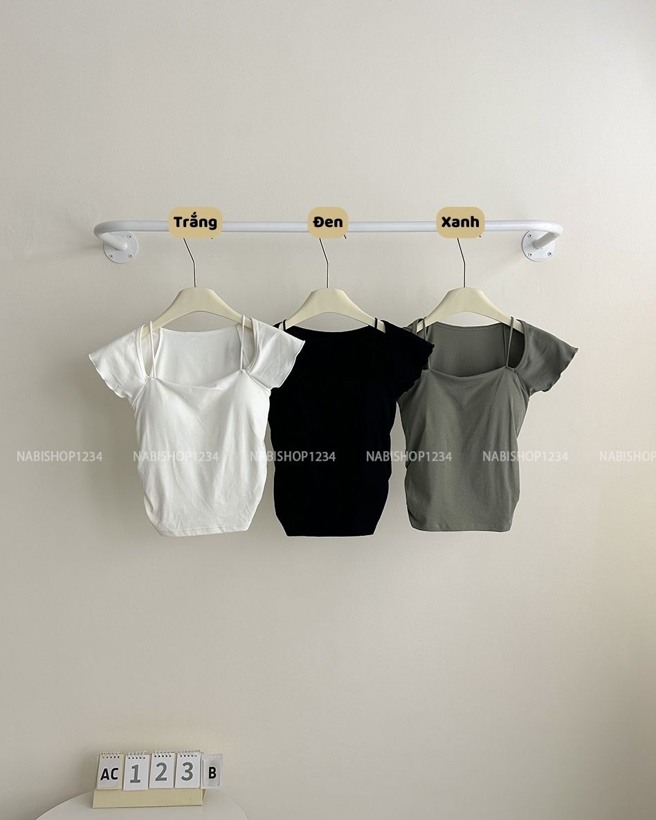 Áo Croptop Số 123-B Tay Bèo 2s