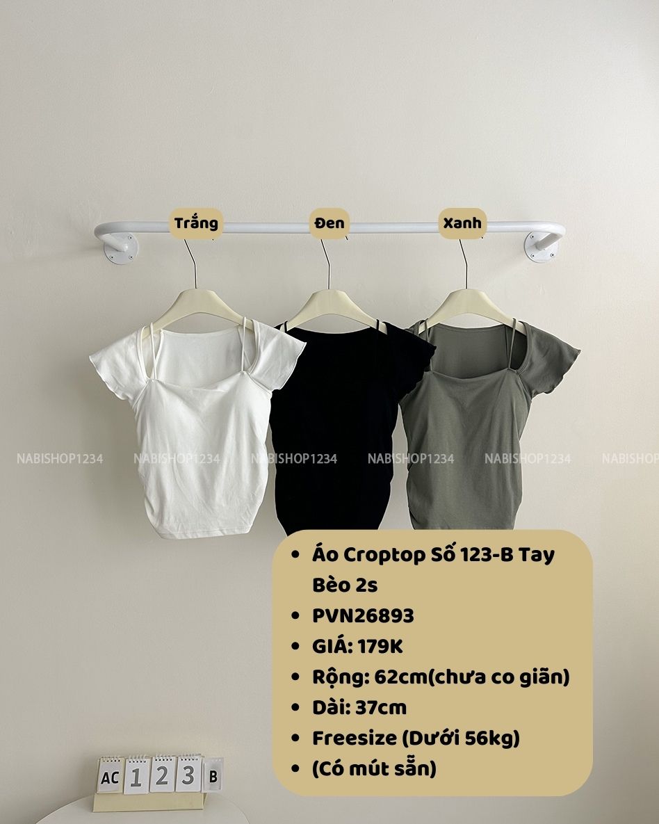 Áo Croptop Số 123-B Tay Bèo 2s