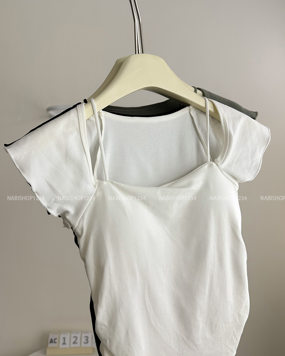 Áo Croptop Số 123-B Tay Bèo 2s